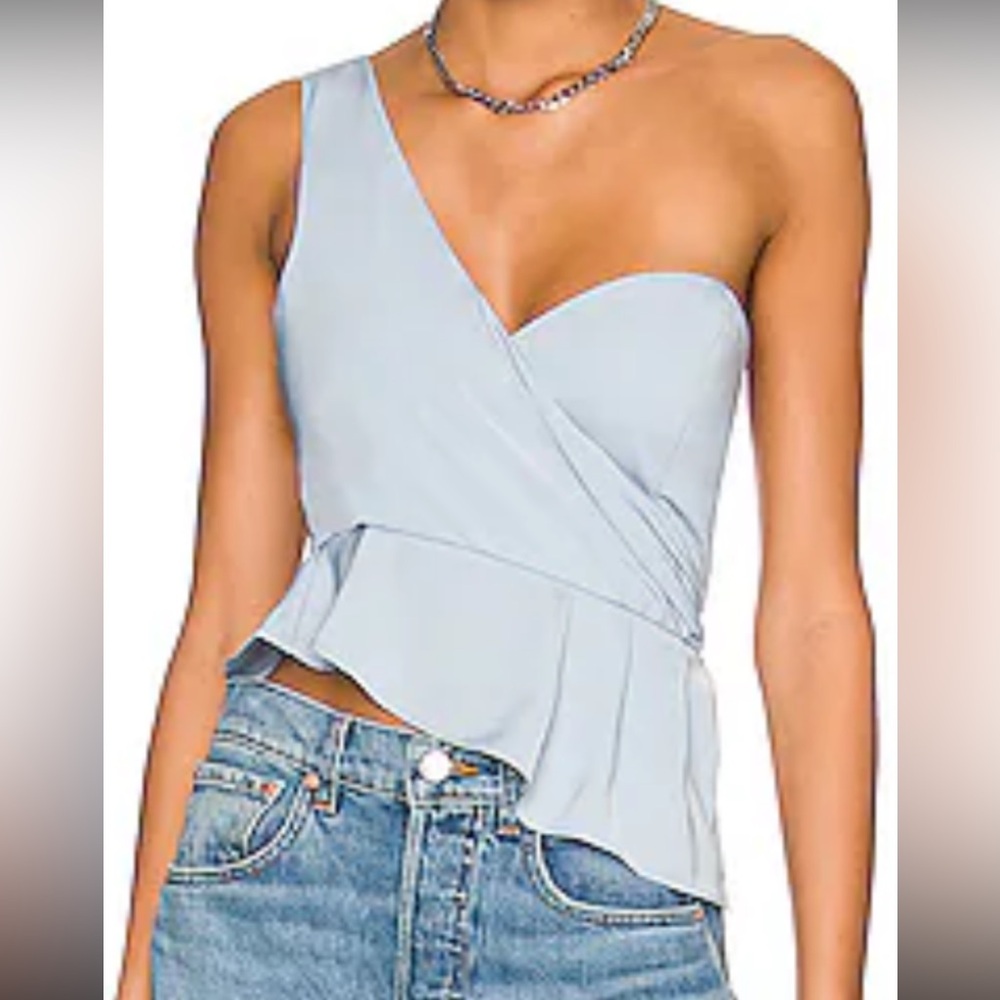 Superdown Sky Blue Zipper Top Size S